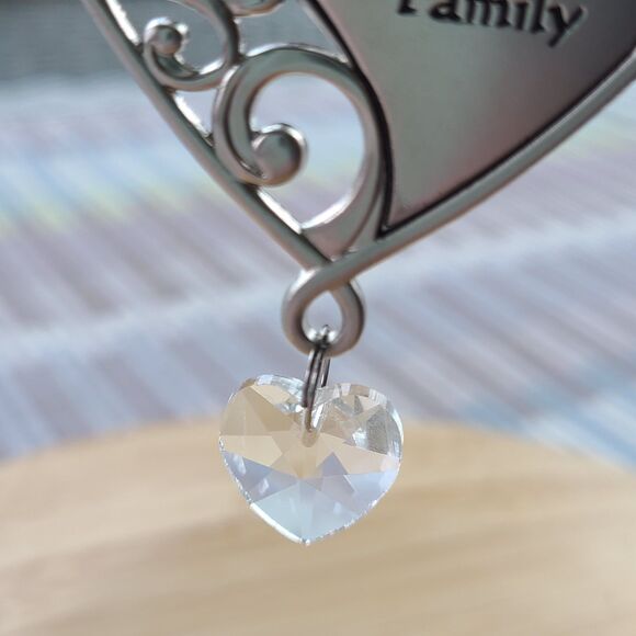 Ganz "Protect Our Family" Guardian Angel Ornament Silver Tone w/ Heart Crystal - Picture 4 of 9